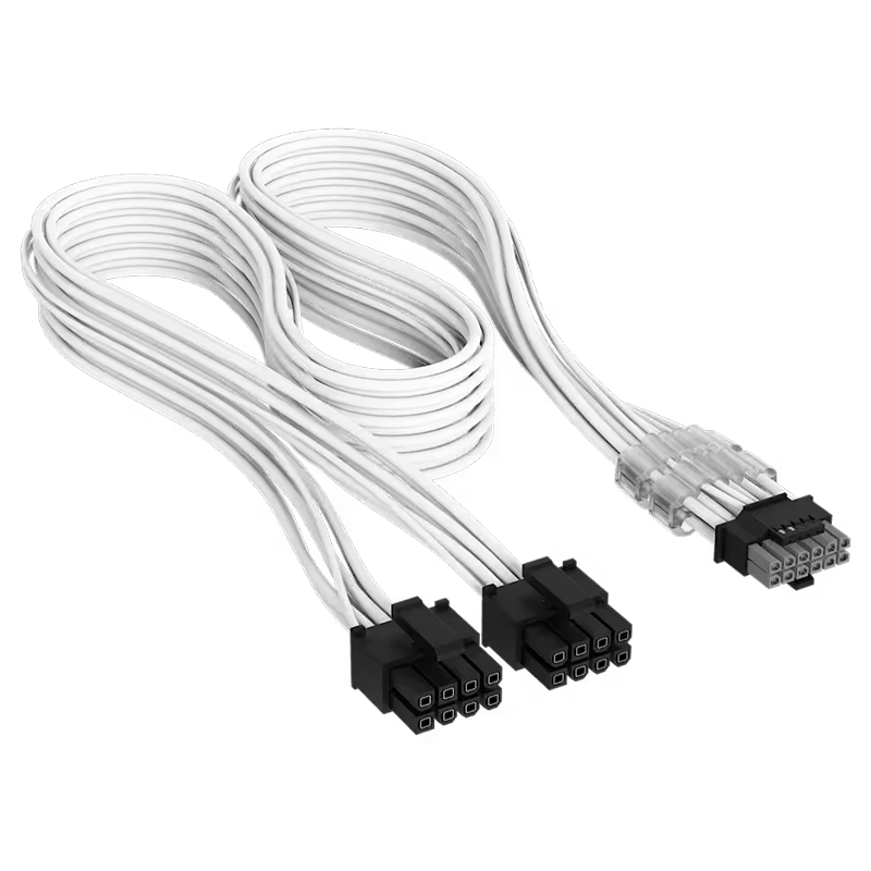 CABLE CORSAIR PREMIUM CON FUNDA 2X 8-PIN PCIE 12 Y 2X6 600W TYPE 4 BLANCO