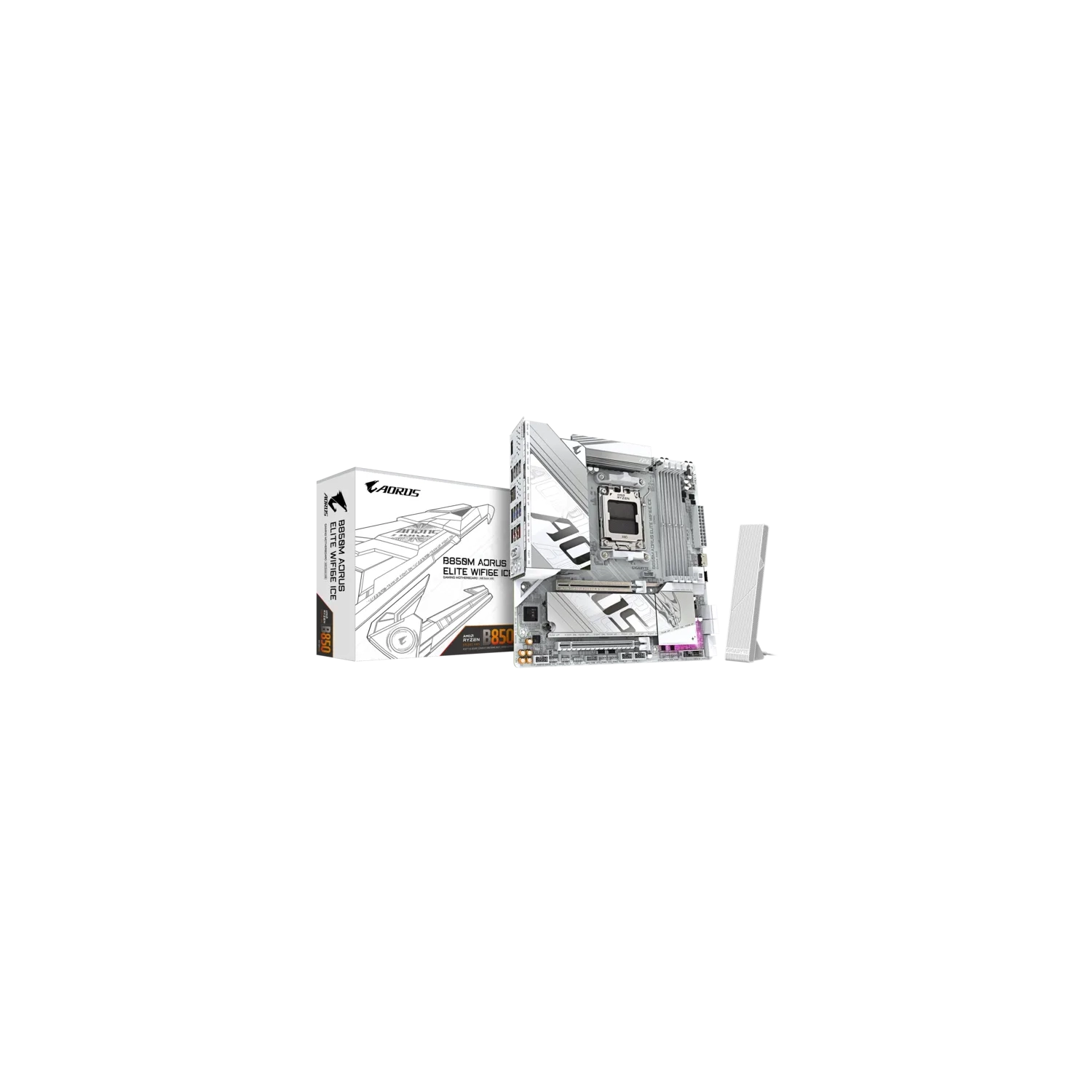 MOTHER GIGABYTE B850M AORUS ELITE WIFI 6E ICE WHITE DDR5 - AM5