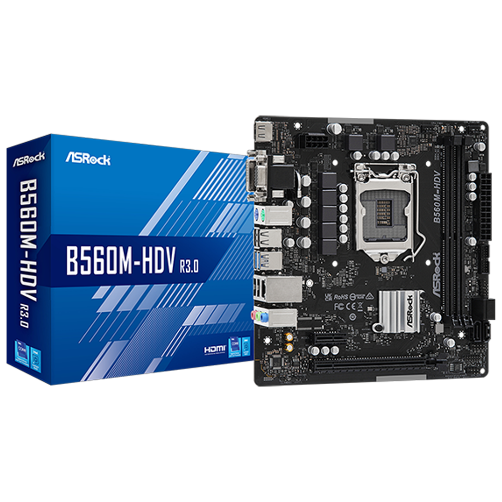 MOTHERBOARD ASROCK B560M-HDV R3.0 INTEL® SOCKET 1200 10/11MA. GEN.