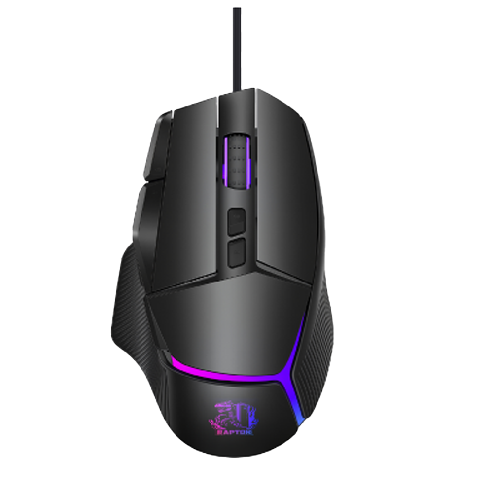 MOUSE RAPTOR STORM GRIP 9 BOTONES 8000 DPI RETROILUMINADO BLACK