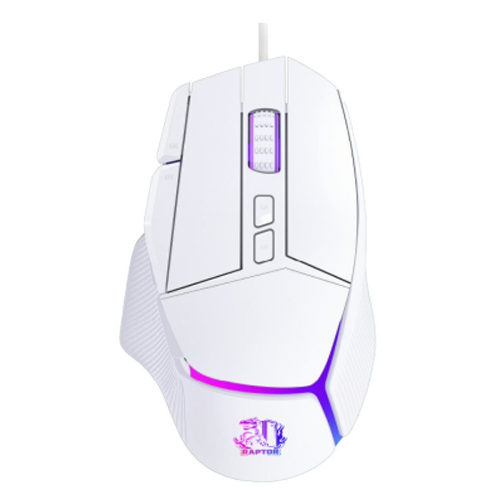 MOUSE RAPTOR STORM GRIP 9 BOTONES 8000 DPI RETROILUMINADO WHITE