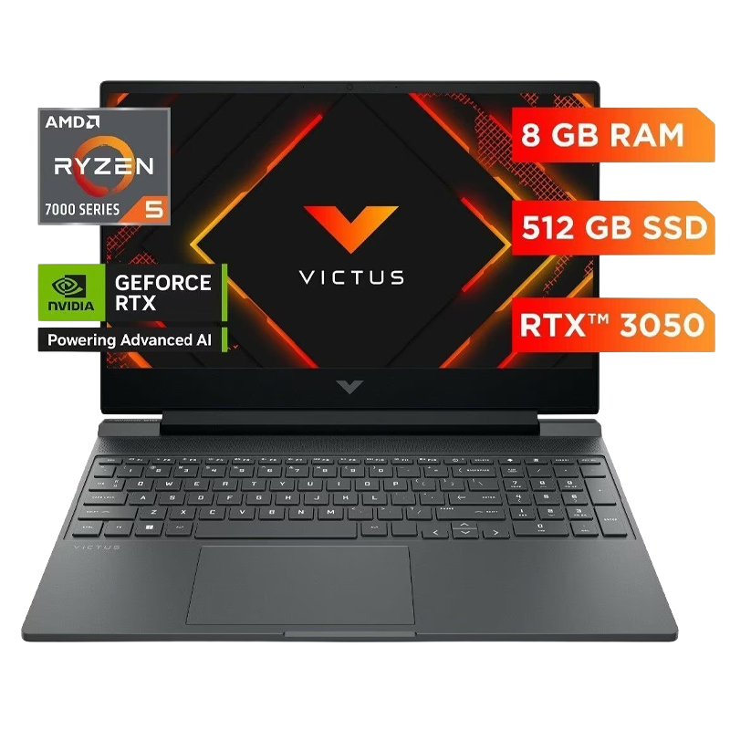NOTEBOOK HP VICTUS 15.6" AMD RYZEN 5 7535HS 8GB 512GB SSD RTX 3050 - WINDOWS 11 HOME