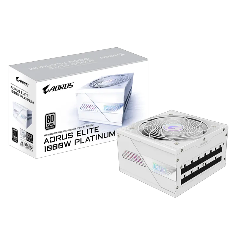 FUENTE GIGABYTE 1000W 80 PLUS GOLD AORUS ELITE MODULAR ICE WHITE PCIE 5.0