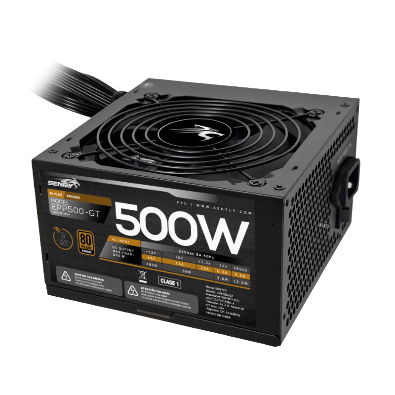 FUENTE SENTEY 500W 80 PLUS BRONZE MODULAR EPP500-GT