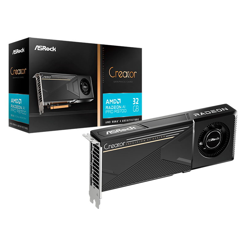 PLACA DE VIDEO ASROCK RADEON AI PRO R9700 CREATOR 32GB