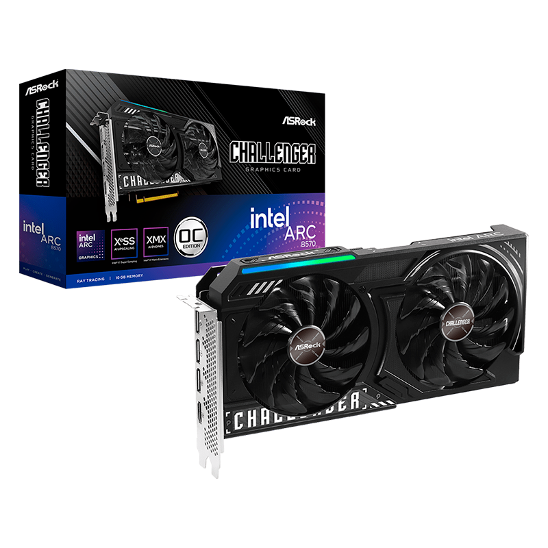Placa de Video ASRock INTEL ARC B570 Challenger 10GB OC