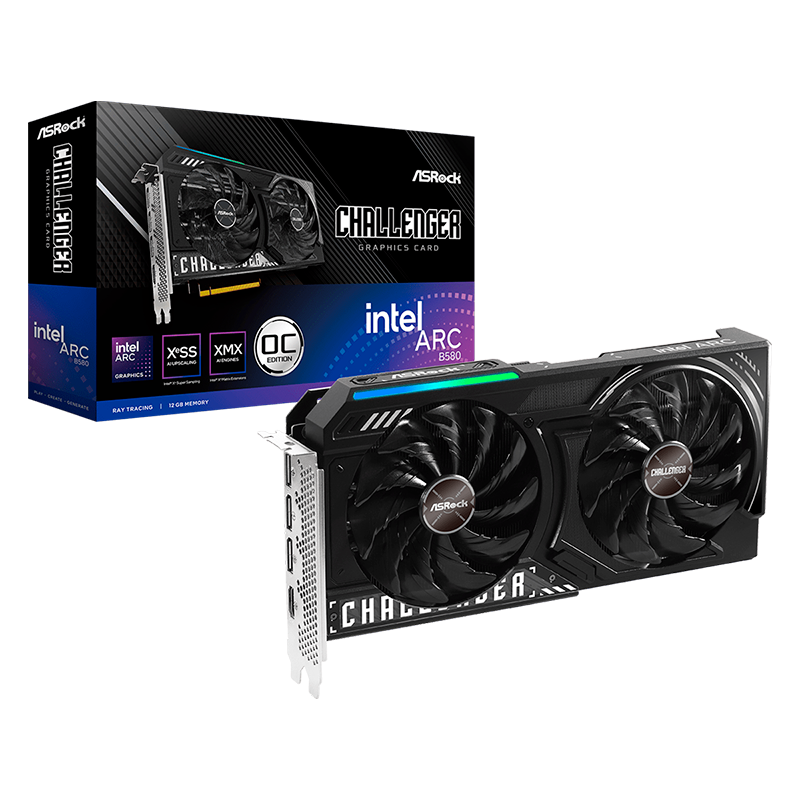 PLACA DE VIDEO ASROCK INTEL ARC B580 CHALLENGER 12GB OC