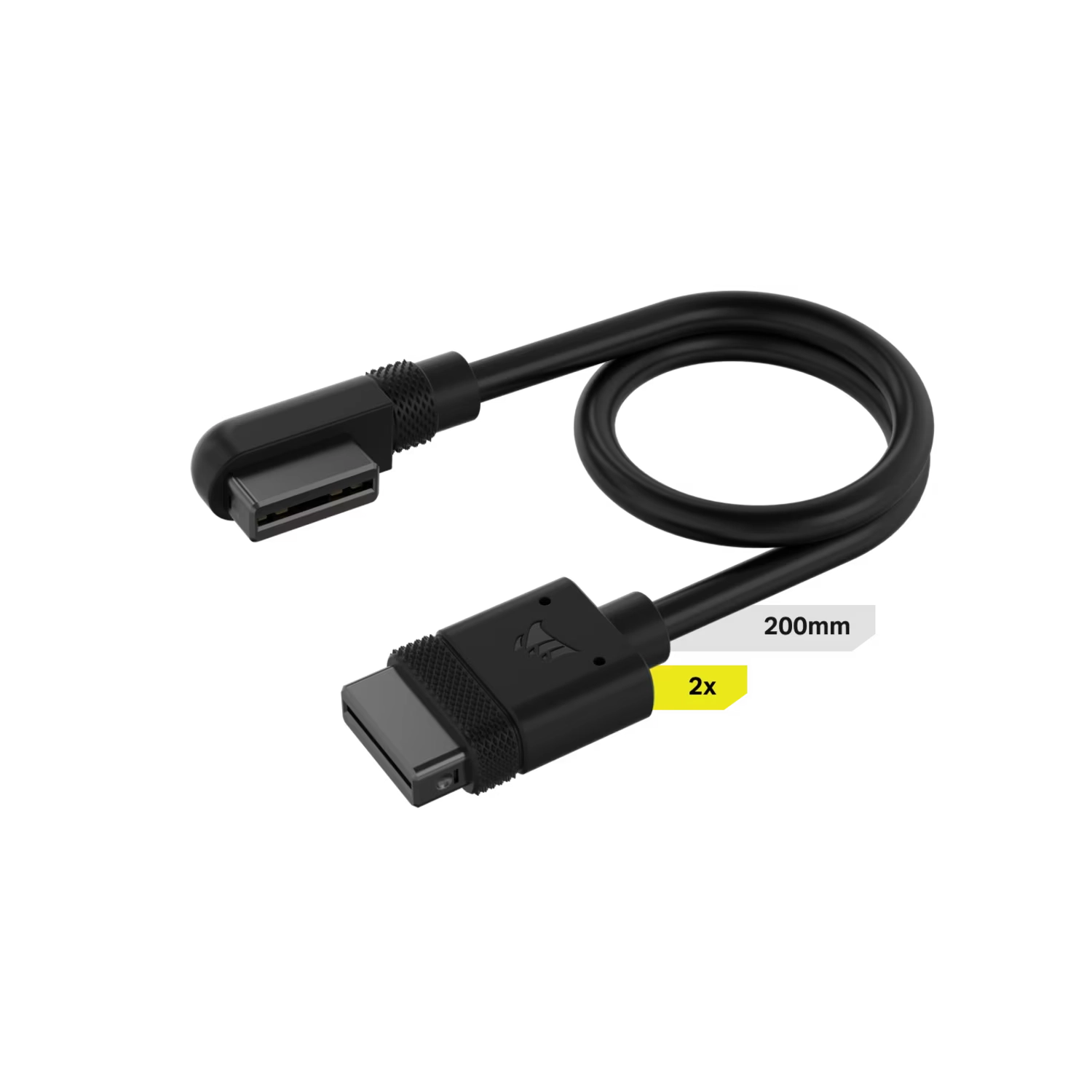 CABLE CORSAIR ICUE LINK 2X 100MM CON CONECTOR 90° NEGRO