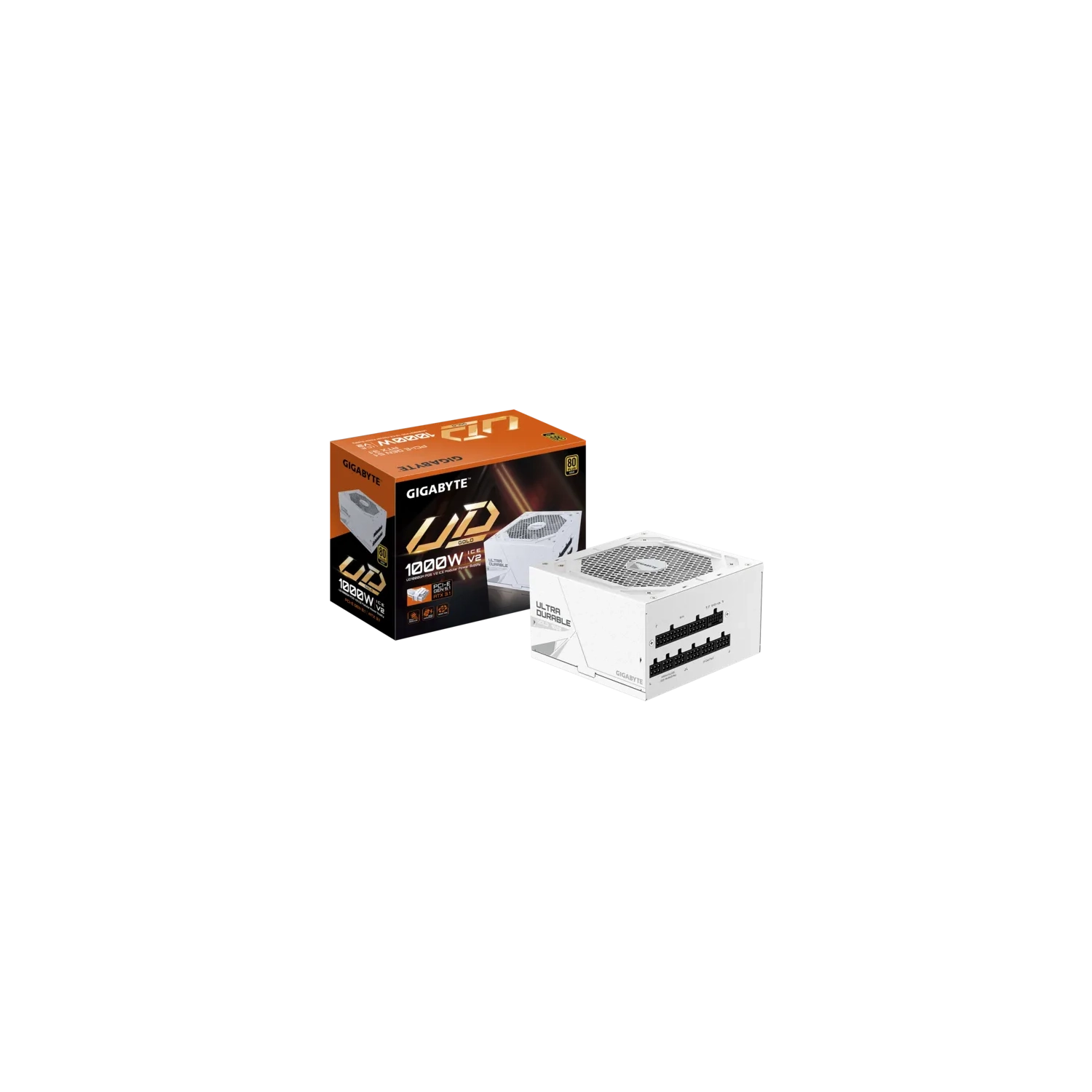 FUENTE GIGABYTE 1000W 80 PLUS GOLD MODULAR ICE WHITE PCIE 5.1