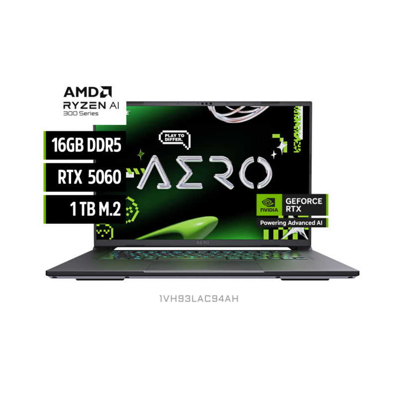 NOTEBOOK GIGABYTE AERO X 16 1V 16" AMD RYZEN AI 7 350 16GB 1TB SSD RTX 5060 165HZ - WINDOWS 11 HOME