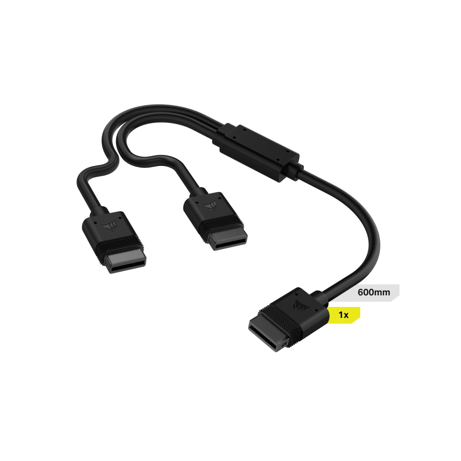 CABLE CORSAIR ICUE LINK 1X 600MM TIPO Y CON CONECTOR DERECHO NEGRO