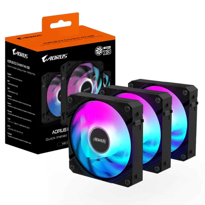 FAN COOLER GIGABYTE AORUS EZ CHAIN PACK 3X ARGB NEGRO