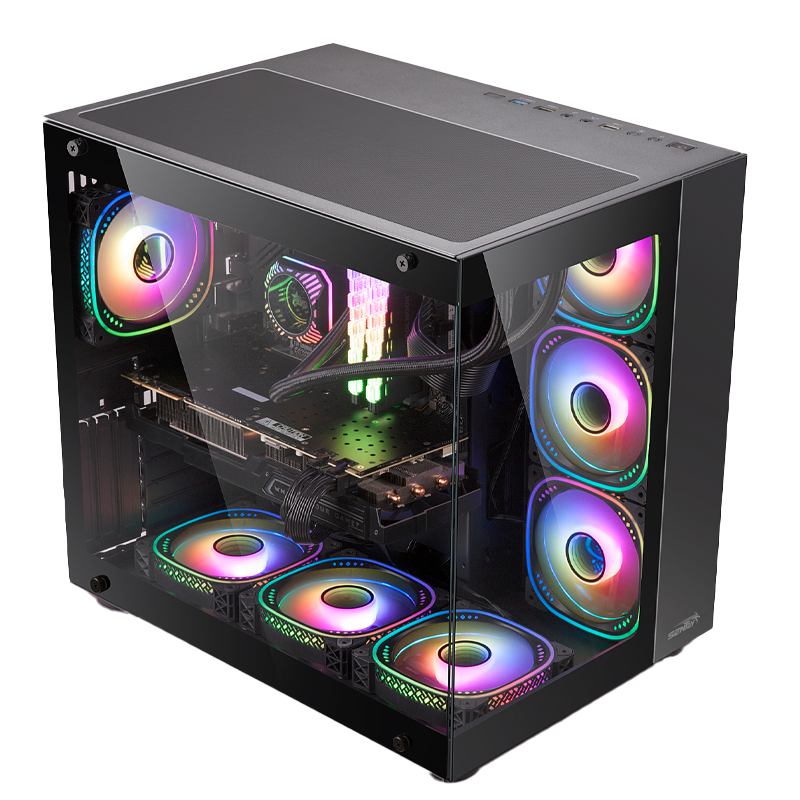 GABINETE SENTEY GS 8200 ACRILICO 7 FANS ARGB BLACK