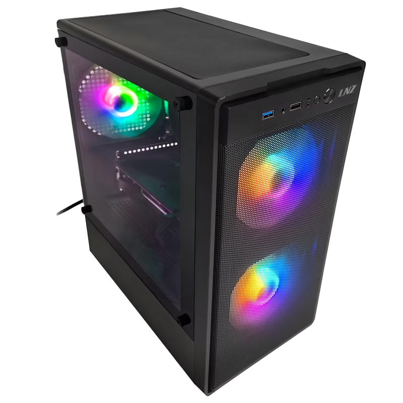 GABINETE LNZ M11 MESH X3 COOLERS FRGB VIDRIO