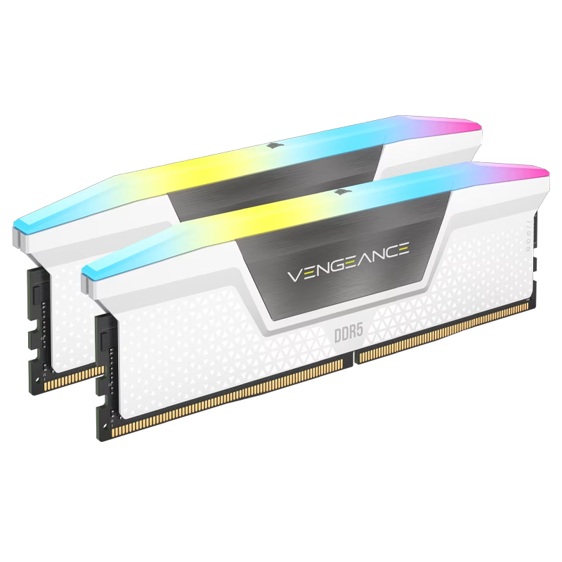 MEMORIA RAM DDR5 CORSAIR 32GB 2X16GB 6000MHZ VENGEANCE RGB WHITE AMD EXPO / INTEL XMP CL38