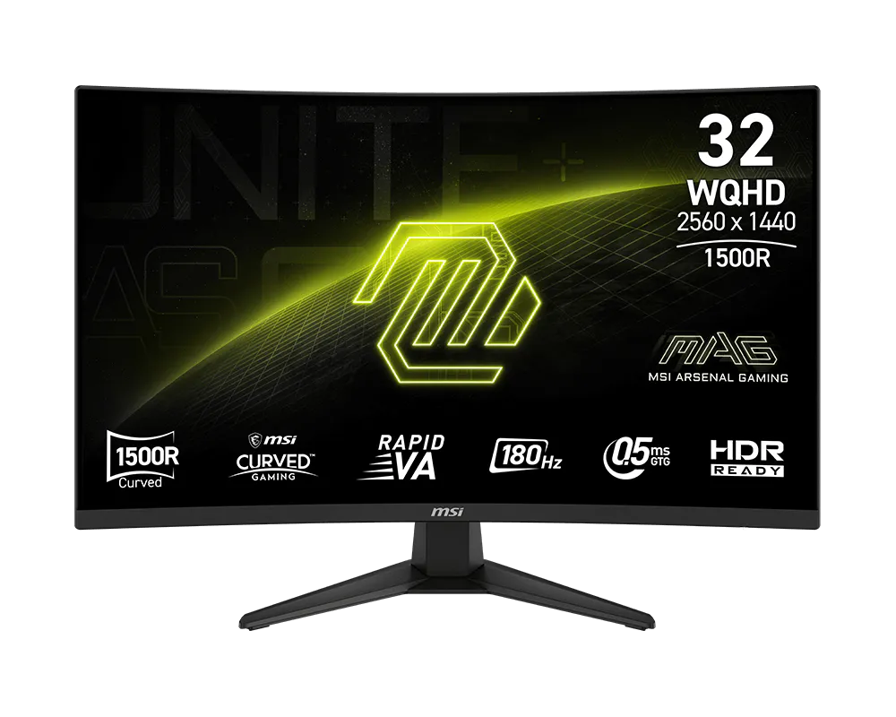 MONITOR GAMER MSI MAG 32" 180HZ WQHD 1440P 0.5MS RAPID VA HDR AI VISION 321CQF E18