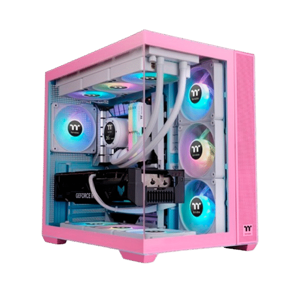 Gabinete THERMALTAKE View 380 ARGB TG Bubble Pink 3 Fans