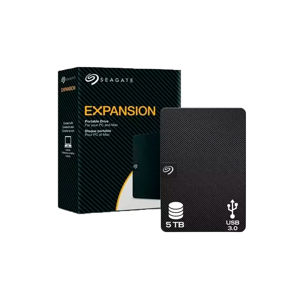 DISCO EXTERNO SEAGATE 5 TB PORTÁTIL NEGRO