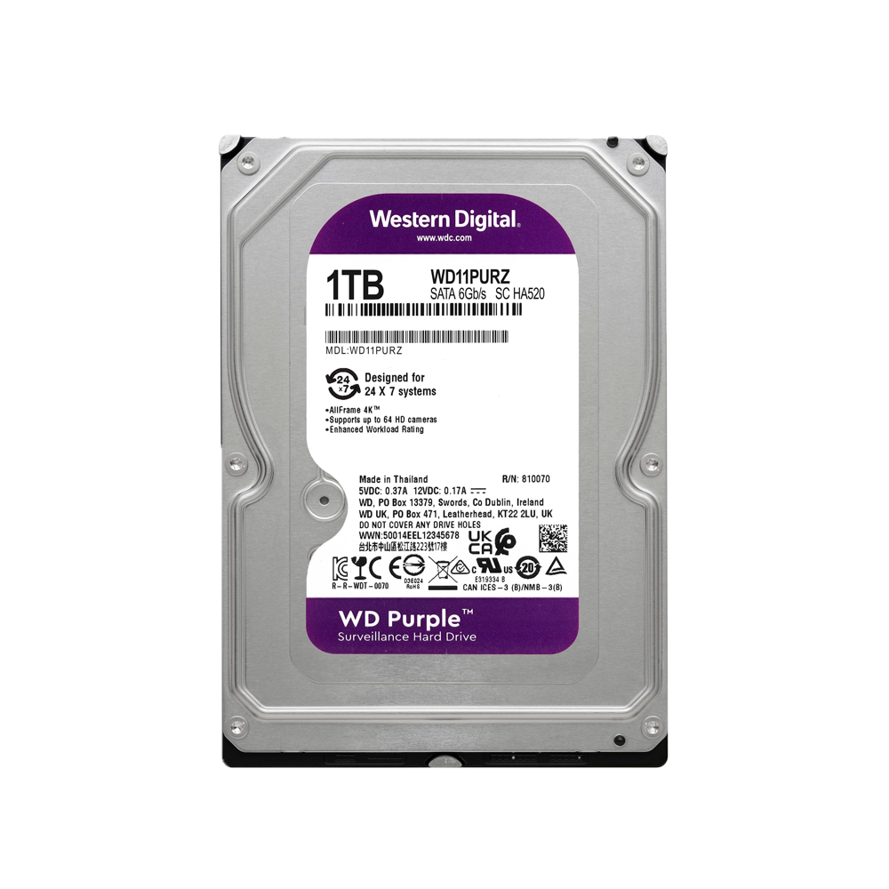 DISCO HDD WESTERN DIGITAL PURPLE 1TB 3.5" SATA 3.0 5400RPM