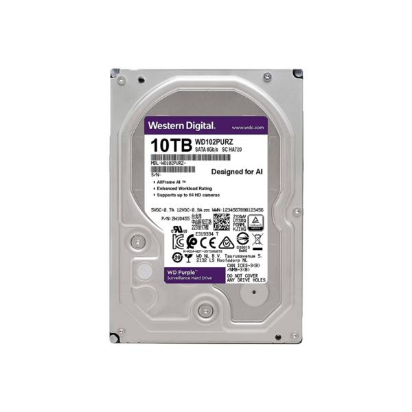 Disco HDD WESTERN DIGITAL Videovigilancia 10 Tb Purple Surveillance