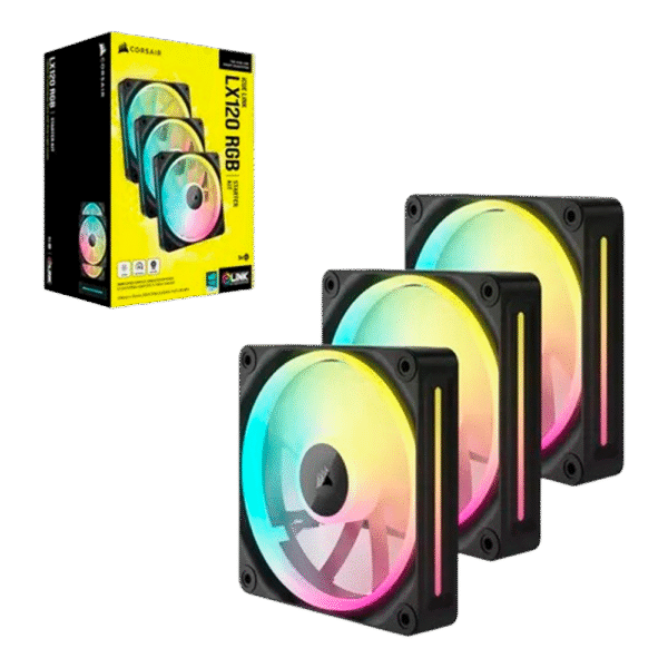 Fan Cooler Corsair iCUE LINK LX120 RGB 120mm Black Pack x3