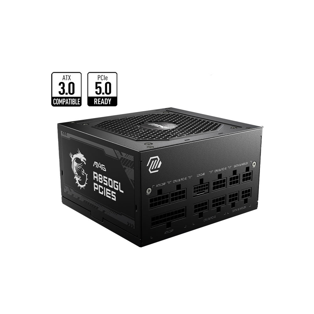 FUENTE MSI MAG 850W 80 PLUS GOLD FULL MODULAR A850GL PCIE 5.0
