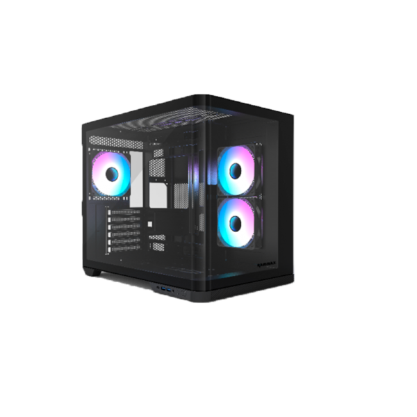 GABINETE GAMER RAIDMAX INFINITA i630 FISHTANK CURVED GLASS ARGB BLACK