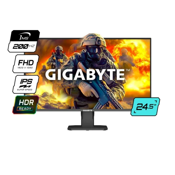 Monitor GAMER GIGABYTE 24 .5" 200Hz SS IPS FHD (1920 x 1080) 1MS GS25F2