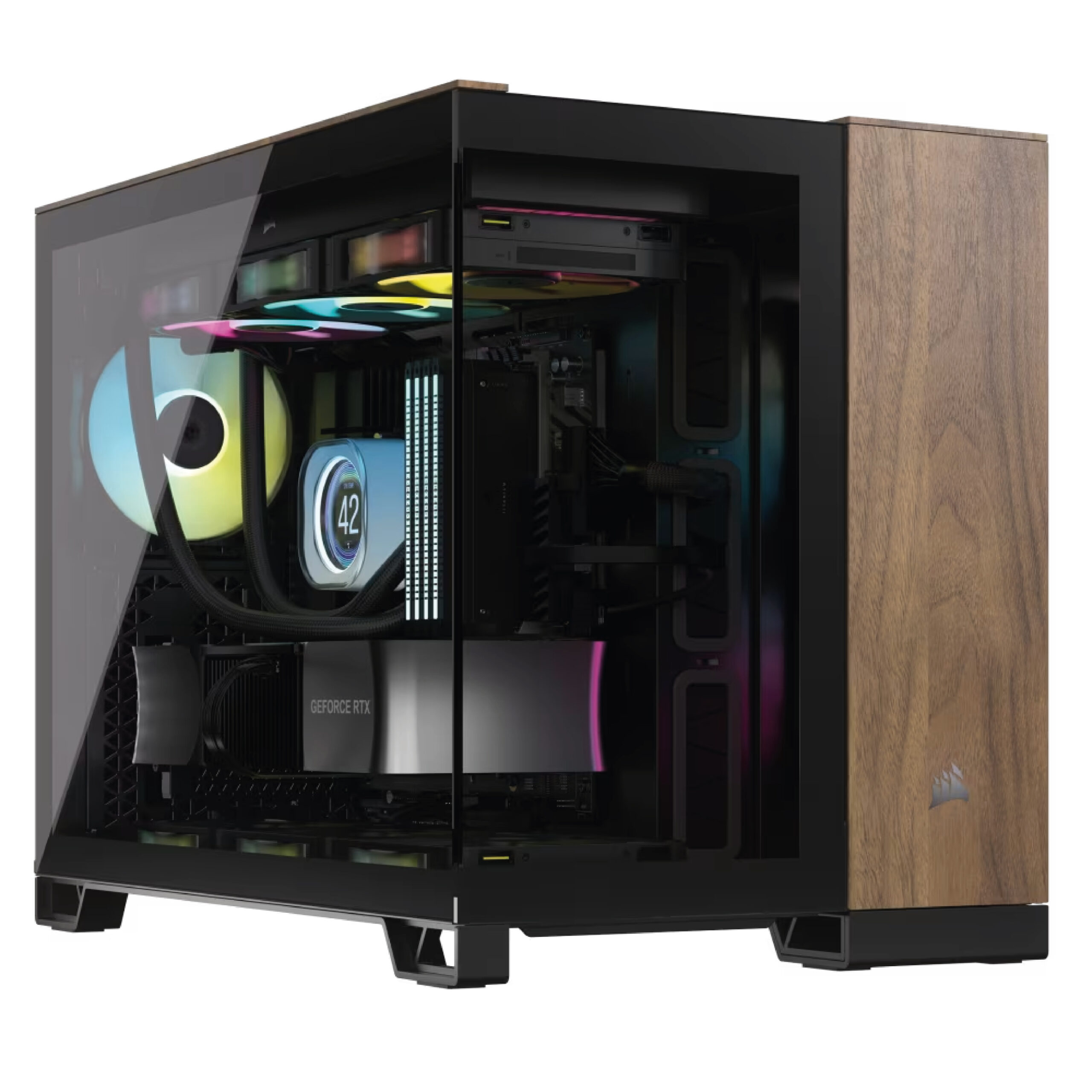 GABINETE CORSAIR 2500X BLACK WALNUT WOOD
