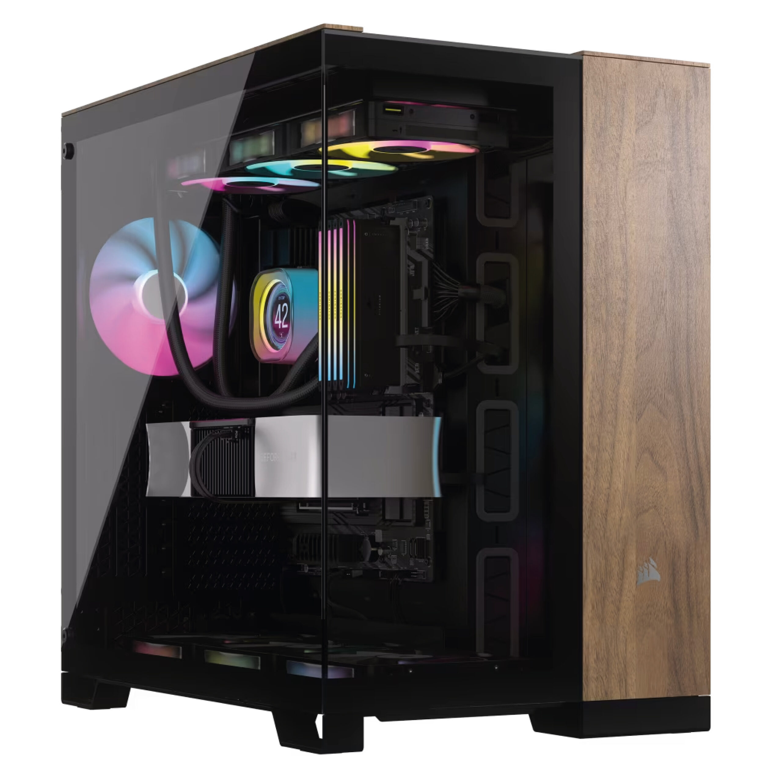 GABINETE CORSAIR 6500X BLACK WALNUT WOOD