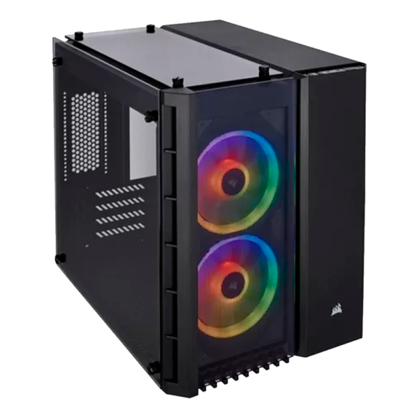 Gabinete Corsair Micro-ATX Crystal Series 280X RGB con Cristal Templado Black