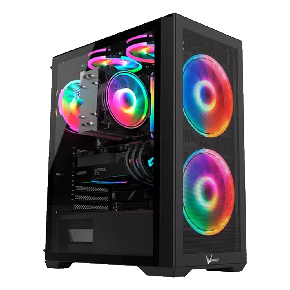 GABINETE FORMULA V AIR POWER G5 DUO BLACK ATX/M-ATX/ITX 3 FANS ARGB