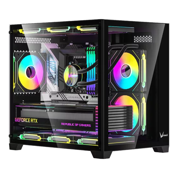 Gabinete FORMULA V Crystal Z5 TG Black M-ATX 1 Fan ARGB