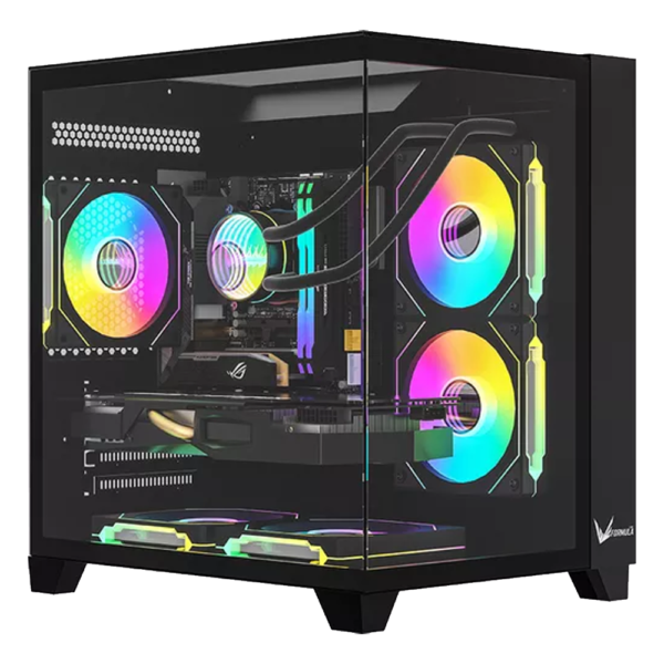 Gabinete FORMULA V Crystal Z9M Floe Black M-ATX 5 Fans ARGB