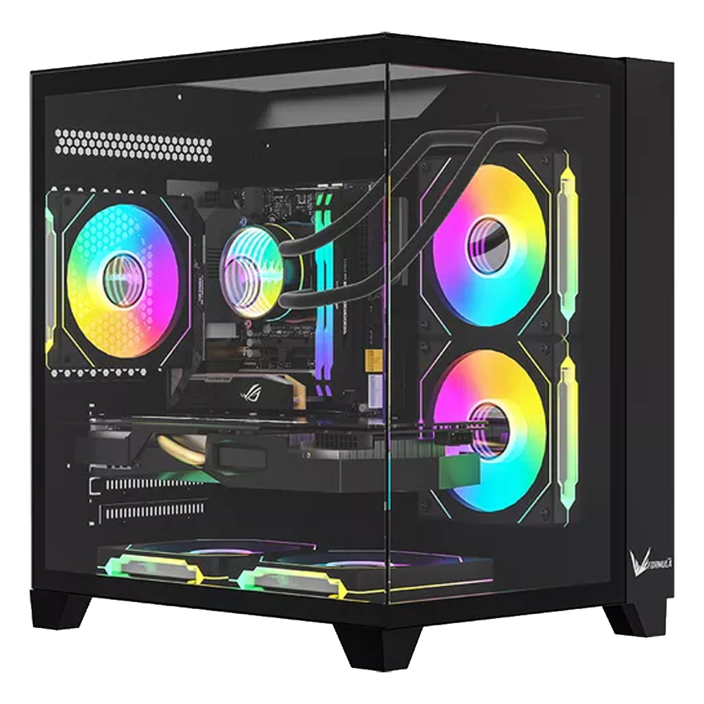 GABINETE FORMULA V CRYSTAL Z9M FLOE BLACK M-ATX 5 FANS ARGB