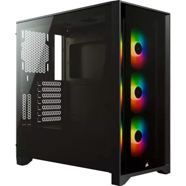 Gabinete Gamer Corsair iCUE 4000X RGB Vidrio Templado Mid-Tower ATX Black