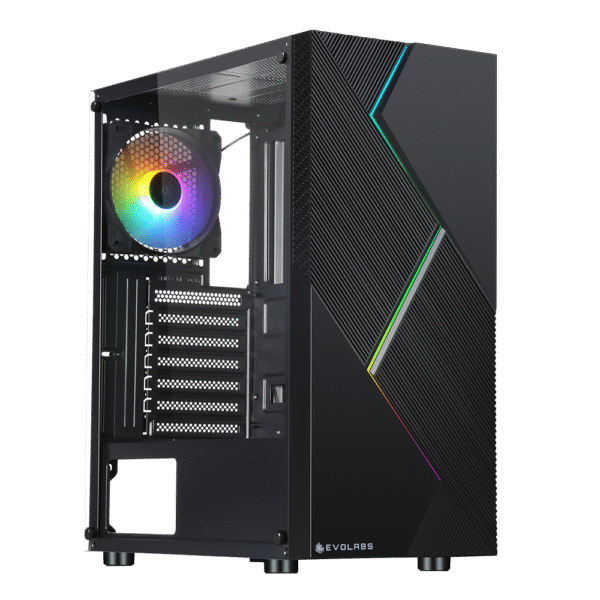 Gabinete Gamer EVOLABS Bolt 1X Fan RGB Fixed ATX