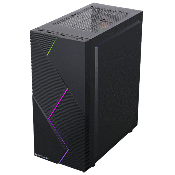 Gabinete Gamer EVOLABS Bolt 1X Fan RGB Fixed ATX - Imagen 3