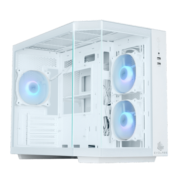 Gabinete Gamer EVOLABS Primacy White ED X3 Fans ARGB M-ATX