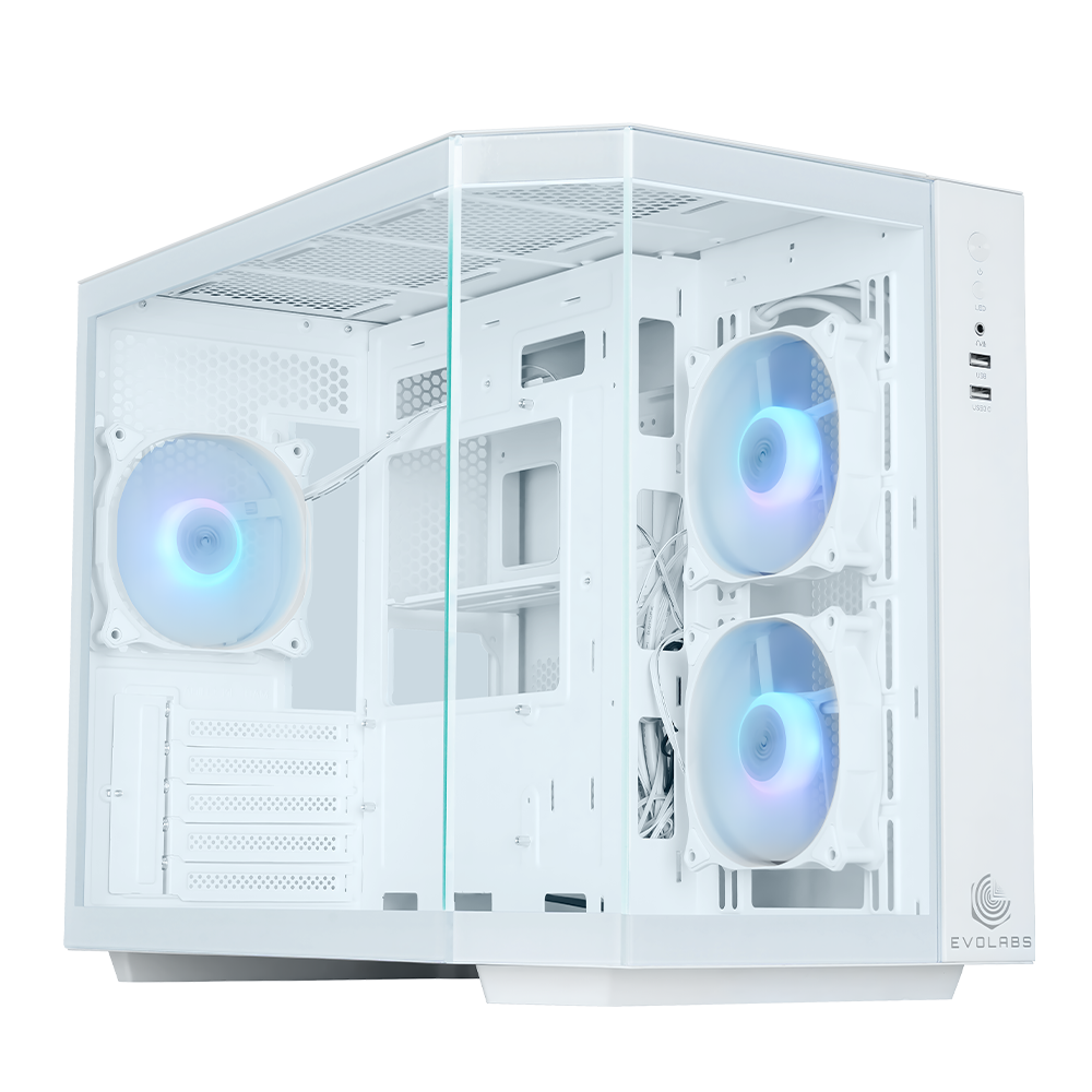 GABINETE GAMER EVOLABS PRIMACY WHITE ED X3 FANS ARGB ATX