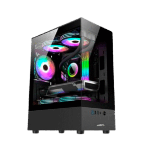 Gabinete Sentey Argb (6100-ARGB-SFBLACK) Lateral Acrilico Negro x5 Fan