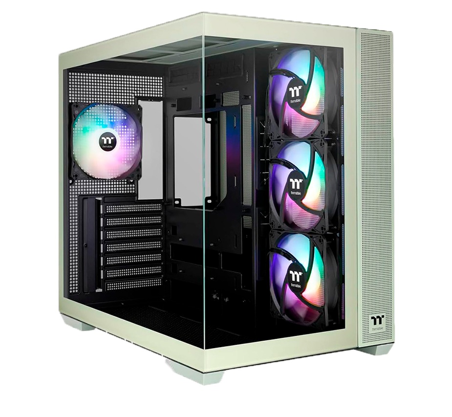 GABINETE THERMALTAKE VIEW 380 MID-TOWER TG X2 FAN ARGB X4 MATCHA GREEN