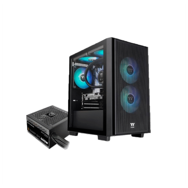 Gabinete TT H16 Black Micro Tower TG Fan ARGB x3 Snow c/Fuente 650W 80 Plus Bronze
