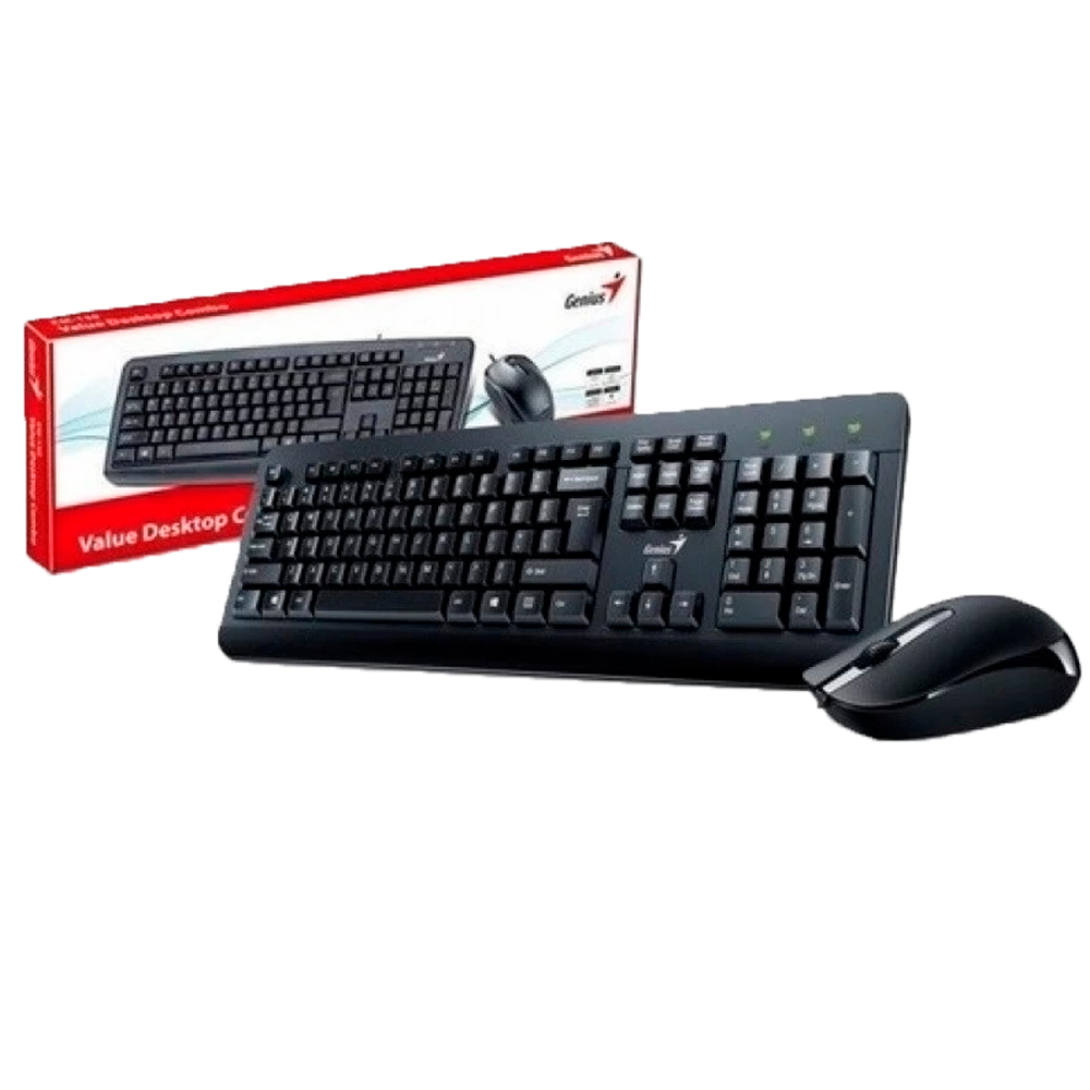 KIT GENIUS TECLADO + MOUSE KM-170 BLACK
