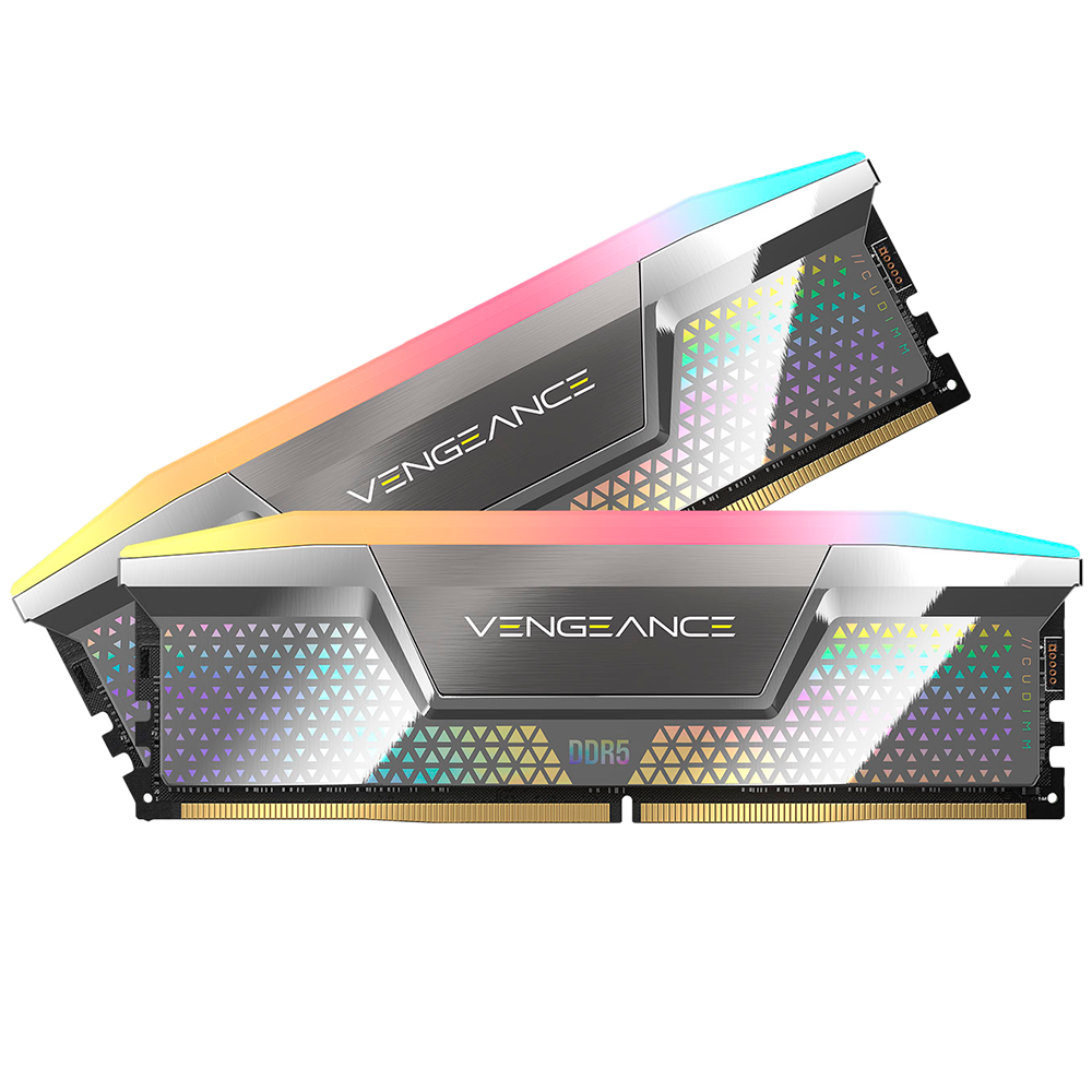 MEMORIA RAM DDR5 CUDIMM CORSAIR 48GB (2X24GB) 8800 MHZ VENGEANCE RGB PLATEADO ICUE CL42 INTEL XMP 800 SERIES