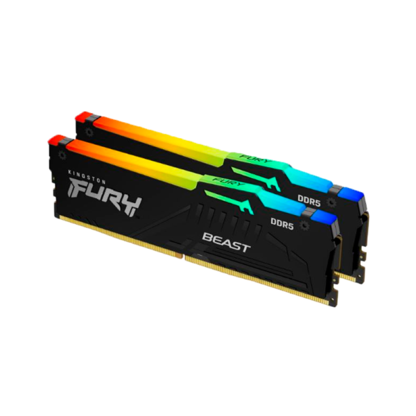 Memoria RAM DDR5 Kingston 32GB (2x16GB) 5200 Mhz FURY Beast Black RGB CL40 INTEL XMP