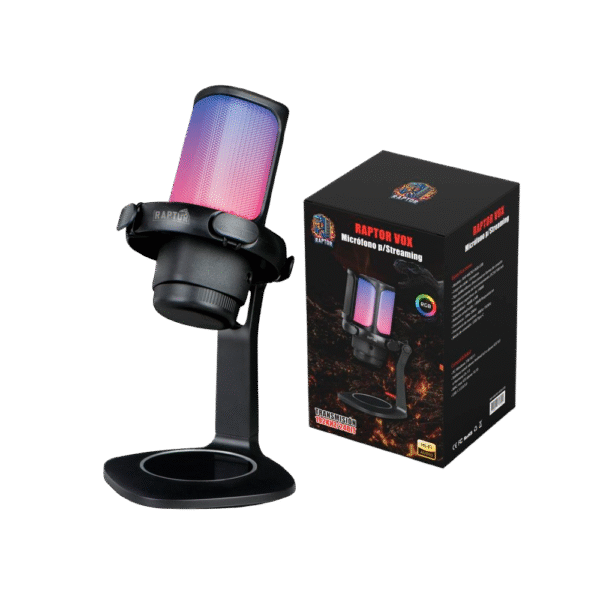 Microfono Raptor Vox RGB USB p/Streaming