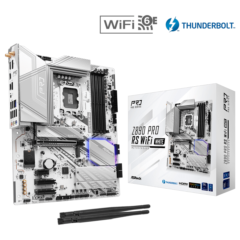 MOTHER ASROCK Z890 PRO RS WIFI WHITE DDR5 - LGA1851