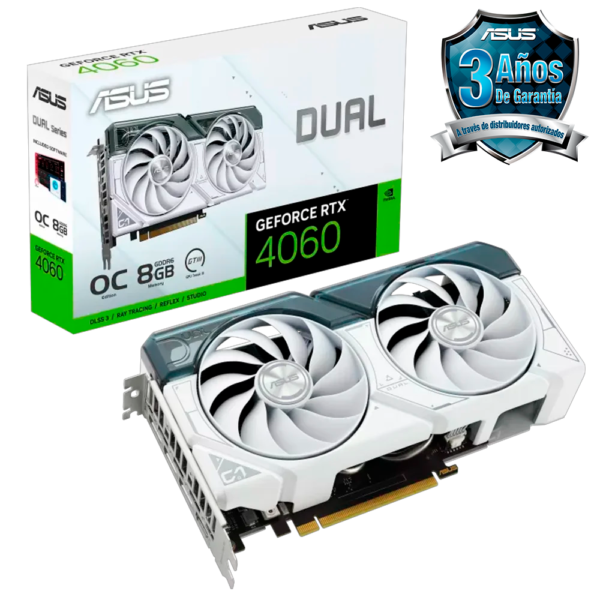 Placa de Video ASUS GeForce RTX 4060 Dual OC White Edition 8GB