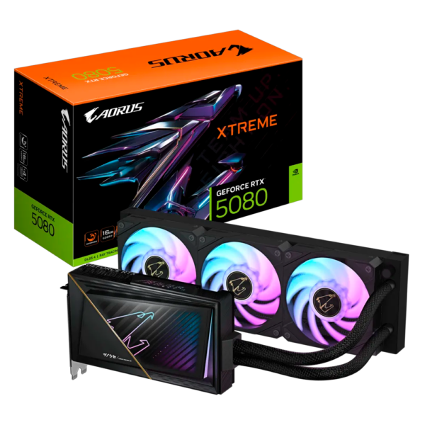 Placa de Video GIGABYTE GeForce RTX 5080 Aorus Xtreme WaterForce 16GB